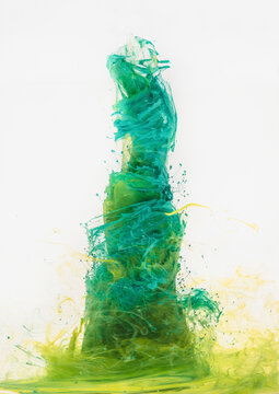 Liquid ink creates vibrant tornados in clear water