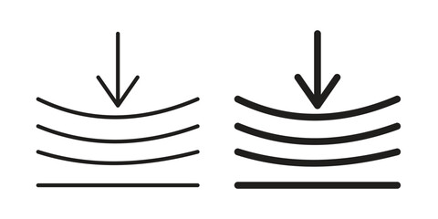 Compress icons of black colored in various styles