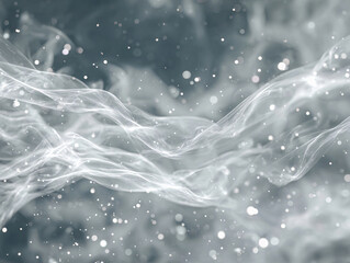 Soft White Futuristic Mist Abstract