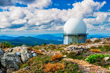 Radar system on Great Arber in Bavarian Forest National Park outdoors