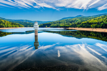 Drinking water storage reservoir in Frauenau in Bavarian Forest, Germany