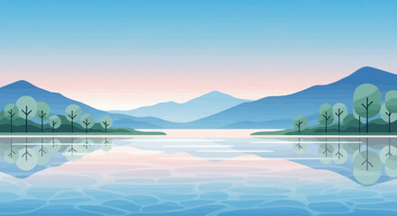 lake with vector style