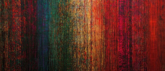 Colorful abstract textile art in vibrant hues