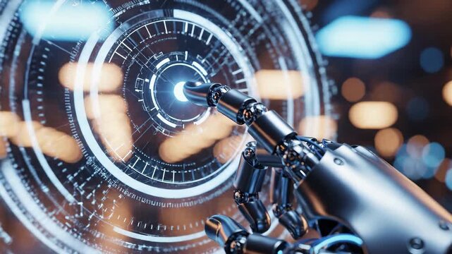 Robotic Hand Interacting with Futuristic Interface Technology and Artificial Intelligence