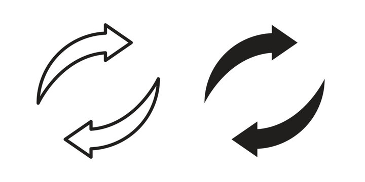 Exchange icons of black colored in various styles