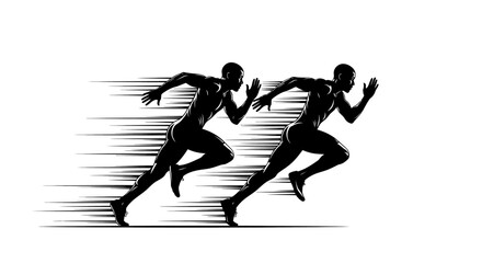 Dynamic Runners in Motion Speed Competition and Athleticism