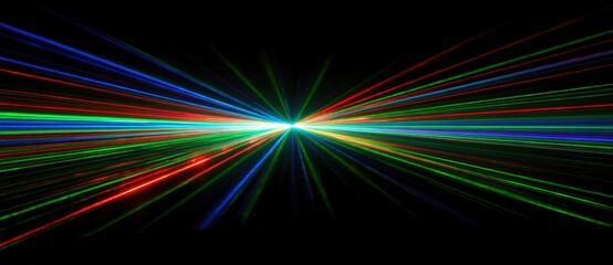 Colorful light beams create dynamic visual display