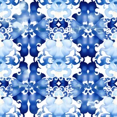Obraz premium Tile pattern of angel backgrounds blue art.