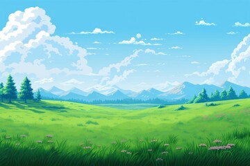 Naklejka premium Meadow landscape grassland outdoors.