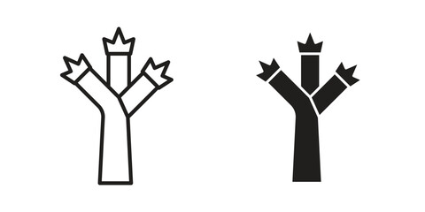 Joshua tree icons of black colored in various styles