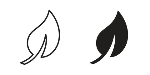 Fototapeta premium Leaf icons of black colored in various styles