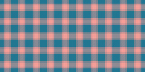 Stylish seamless plaid pattern in teal and coral hues. Versatile background for fashion, home decor, or graphic design projects. Timeless, cozy, and visually appealing.