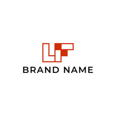 Obraz premium ILLUSTRATION LF LETTER LINES LOGO ICON ORANGE COLOR TEMPLATE SIMPLE MINIMALIST ELEMENT DESIGN SIMPLE VECTOR GOOD FOR APPS, BRAND 