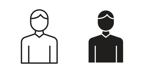 Man icons of black colored in various styles