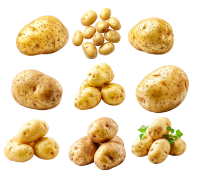 Unpeeled yellow potato isolated on a white background