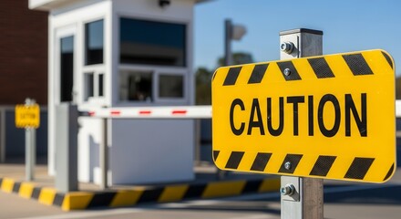 Cautionary Sign Near A Secure Entrance Shows Warning To The General Public