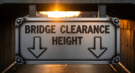 Bridge Clearance Height Sign, Metal Sign, Safety Information, Passage Restriction, Road Sign