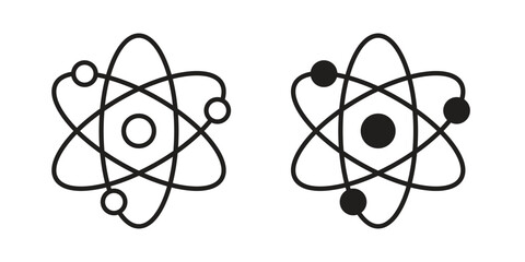 Physics icons of black colored in various styles