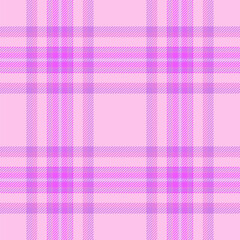 Valentines day check textile fabric, tidy texture plaid vector. Ribbon tartan seamless pattern background in purple and light colors.
