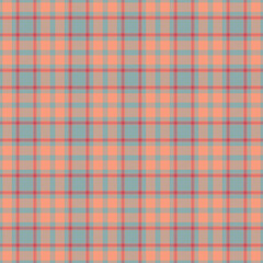 Dye tartan textile plaid, masculine check fabric texture. Cloth background vector pattern seamless in red and pastel colors.