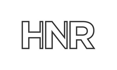 Obraz premium HNR logo design template with strong and modern bold text. Initial based vector logotype featuring simple and minimal typography. Trendy company identity.