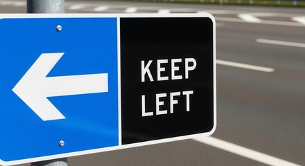 Clear Road Direction: Essential Street Sign Advising Drivers to Maintain Their Lane Guidance