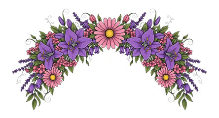 spring flowers on white background