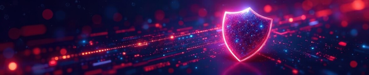 Abstract digital data flow with shield graphic, shield, abstract, system