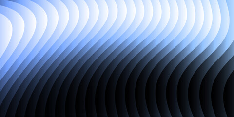 Obraz premium Neon ribbed fractal glass 3d background. Holographic vertical stripe pattern with vibrant purple blue yellow gradient. Abstract black bg, iridescent texture lines in radiant colors. 3D illustration