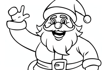 Christmas coloring page featuring snowflakes and cheerful seasonal characters