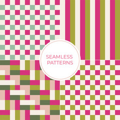 Geometric fun abstract colorful vector seamless repeating backgrounds for wrapping paper, wallpaper, cards, posters, invitation, party products