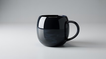 Minimalist Dark Blue Ceramic Mug Studio Photograph