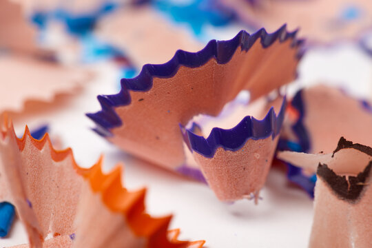 Close up view of vivid pencil shavings showing creative art and education concept - Powered by Adobe