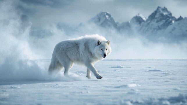 arctic wolf in snow