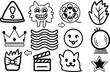 Fototapeta premium hand drawn fun and creative doodle brush design collection 