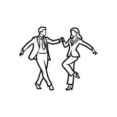 Fototapeta premium dancing couple icon/logo
