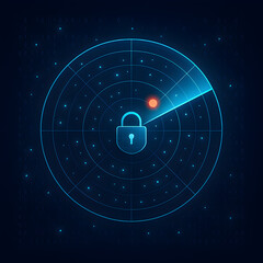 Cyber security threat detection radarvector illustration of an abstract background