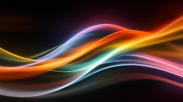 Vibrant abstract waves of light with colorful patterns, perfect for modern designs and backgrounds.