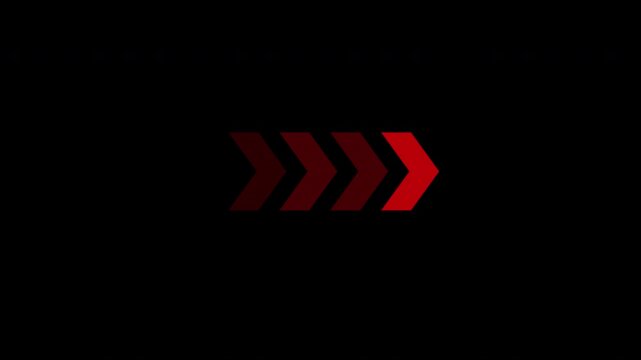 Red squirrel arrow animation on transparent background. 4K footage
