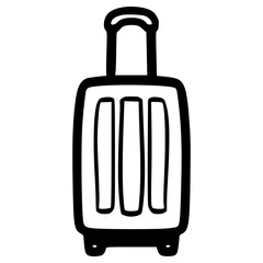 doodle suitcase illustration hand drawn outline vector