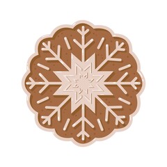 Snowflake gingerbread cookie illustration