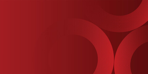 Abstract red background with glowing curve lines. Modern shiny red gradient geometric circle lines pattern. Futuristic concept. Suit for banner, brochure, poster, presentation, cover, design