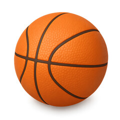 Fototapeta premium A basketball with orange textured surface and black lines.