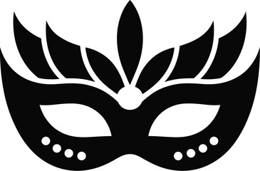 Elegant Black Masquerade Mask with Feather Design Perfect for Parties and Celebrations