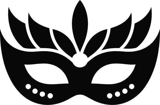 Elegant Black Masquerade Mask with Feather Design Perfect for Parties and Celebrations