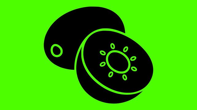 fresh illustration green silhouette vido logo green icon screen outline fruit kiwifruit nature kiwi healthy food plant ripe actinidia shape exotic vector graphic background