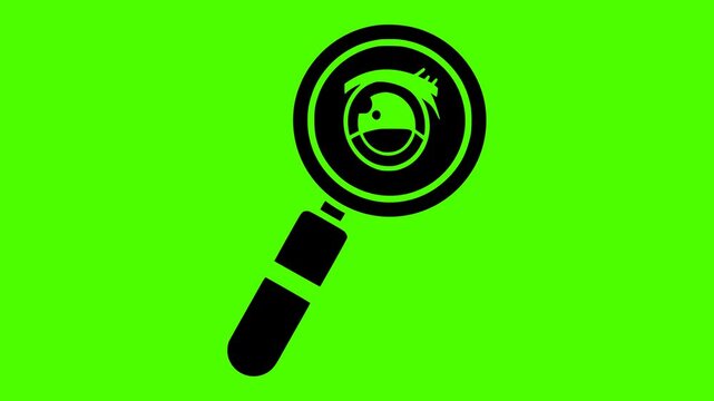 search illustration research silhouette video logo green icon screen outline magnifier glasses find lens magnification magnifying glass glass optical magnifying shape hand vector graphic background