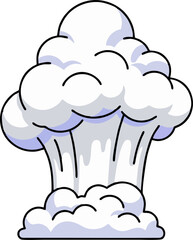 Volcanic Smoke Cloud Cartoon Vector – Easy to Trace, Clean Outlines, Colored Illustration