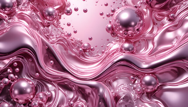 Abstract purple and pink background with bubbles and patterns - Powered by Adobe