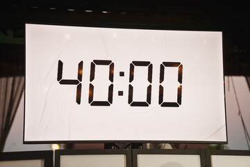 Countdown timer showing forty minutes for an event